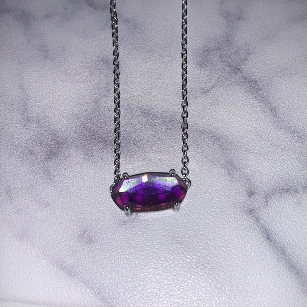 Kendra Scott Ever purple dichroic glass necklace